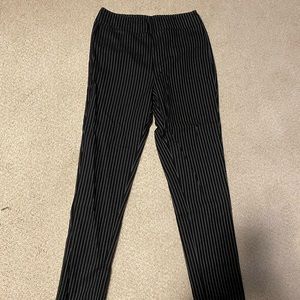 Black and white striped pants